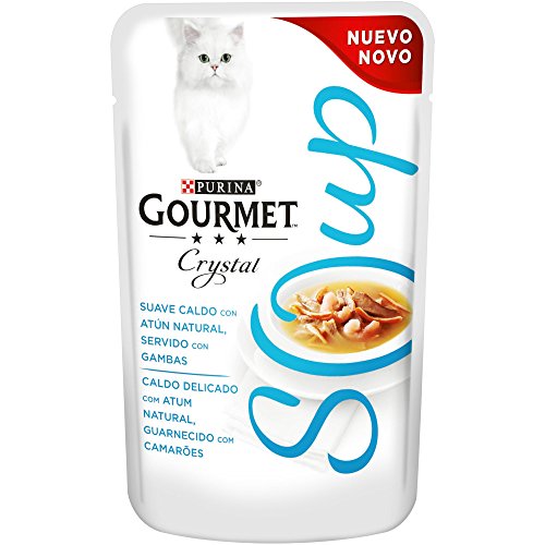 Purina Gourmet Crystal Soup comida para gatos con Atun Natural y Gambas 32 x 40 g