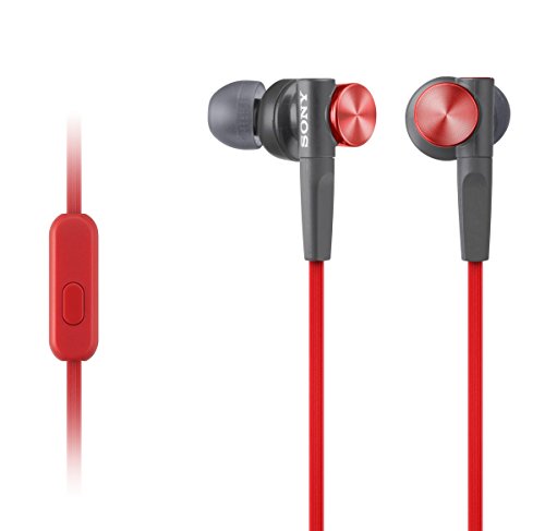 Sony MDRXB50APR.CE7 - Auriculares intraurales (Extra Bass, micrófono Integrado), Rojo