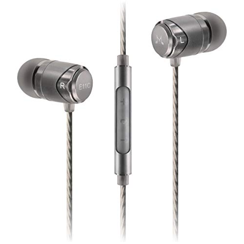 SoundMAGIC E11C Auriculares de Alta fidelidad teléfonos Inteligentes Auriculares con Aislamiento de Sonido en el oído con micrófono y Control Remoto para audiófilos - Plata