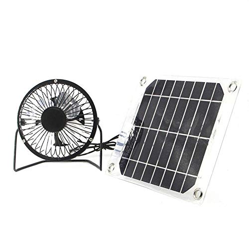Ventilador solar de 5 W 4 pulgadas de energía libre para invernadero, casa de gallinas al aire libre refrigeración del hogar gallinero