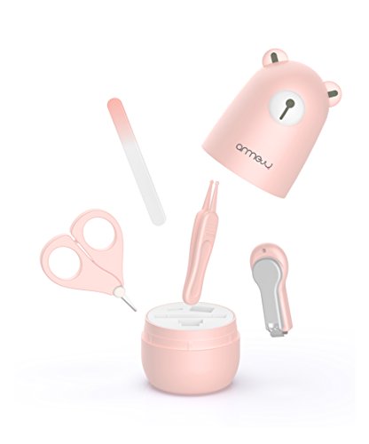 Arrnew - Set de manicura, Kit de cortar uñas, Canastilla regalo para bebé - rosa