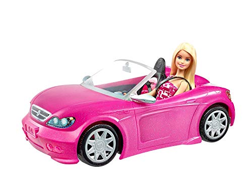 Barbie y su coche descapotable muñeca con coche, regalo para niñas y niños 3-9 años (Mattel DJR55) , color/modelo surtido
