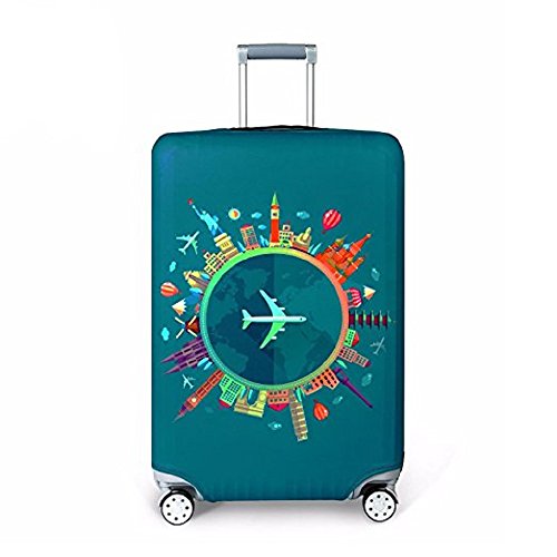 Cubierta de equipaje Funda de maleta 18-32 pulgadas de fibra de carbón de bambú cubierta de equipaje Poliéster equipaje de viaje cubierta de la caja protectora (color 2, L)