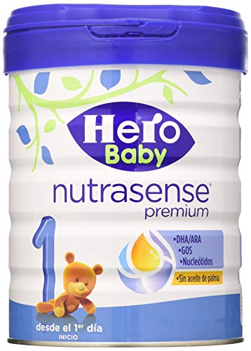 Hero Baby Nutrasense Premium 1 - Leche de Inicio en Polvo para Bebés hasta los 6 Meses, Crecimiento y Desarrollo - Pack de 2 x 800g