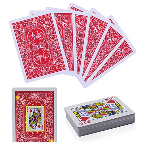 Marked Magic Juego de cartas – Magic Tricks Secret Marked Poker Tarjetas – Adulto ver a través de & Perspective Poker Magic Toys 10 sets rosso
