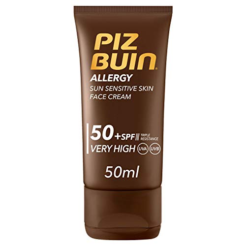 Piz Buin Allergy Protector Solar Facial, SPF 50+ Protección Muy Alta para Pieles Sensibles al Sol – 50 ml