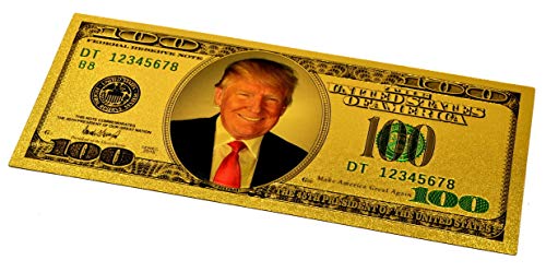 ARUNDEL SERVICES EU Donald Trump Hoja de Oro 24K Billete de 100 dolares 100 dolares Dólar Estadounidense Americano Dinero de la Hoja de Oro Billetes de Oro