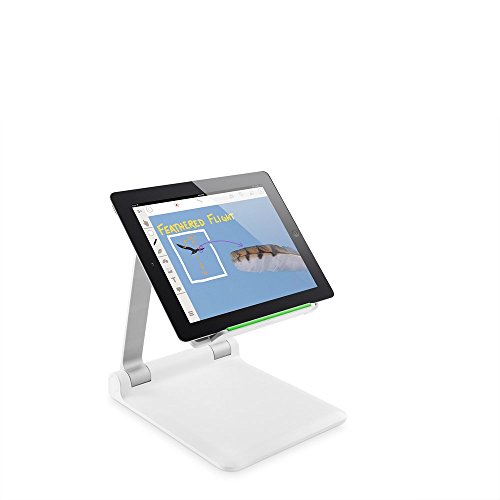 Belkin B2B118 - Tablet Stage portátil Soporte para presentaciones (Plataforma Regulable, Captura de imágenes, gestión del Cable, aplicación Gratuita), Blanco