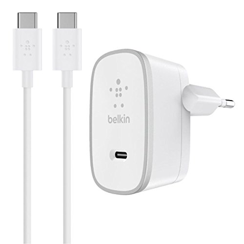 Belkin F7U008vf05-WHT - Cargador doméstico USB-C de 15 W y cable USB-C (1.5 m, para Smartphone y tabletas, compatible con Samsung S9/S9+) blanco