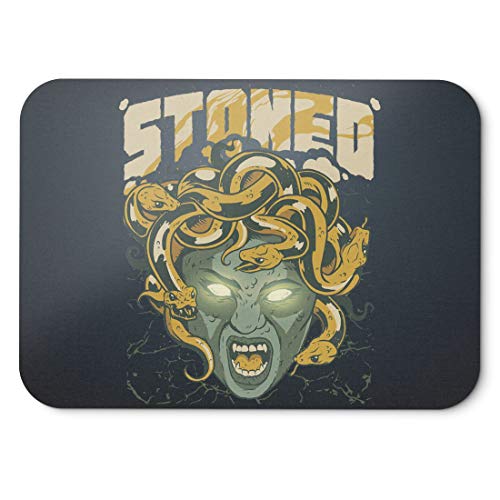 BLAK TEE Ancient Medusa Stoned by Weed Mouse Pad 18 x 22 cm in 3 Colours Black
