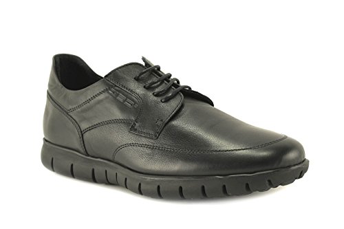 ConBuenPie by BECOOL - Modelo 2612 - Zapato Extracomodo de Hombre de Piel en Color Negro (41, Negro)