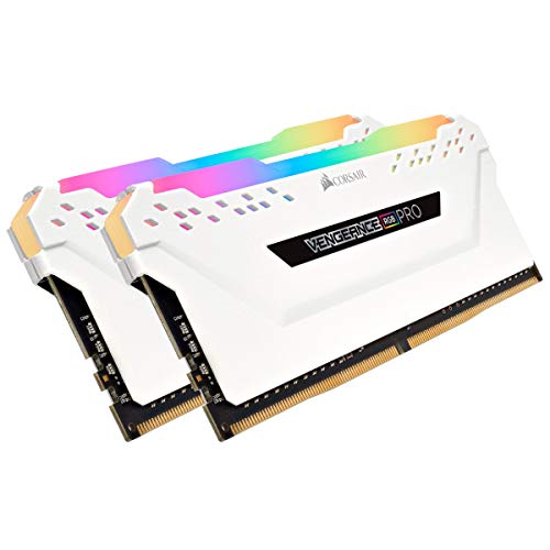 Corsair Vengeance RGB PRO - Kit de Memoria Entusiasta 32 GB (2 x16 GB), DDR4, 3200 MHz, C16, XMP 2.0, Iluminación LED RGB, Blanco