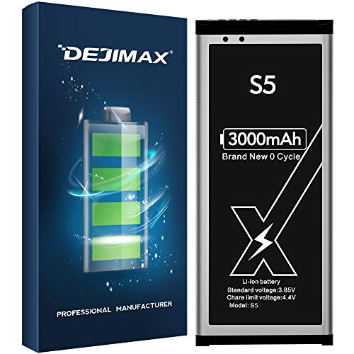 DEJIMAX Batería para Samsung Galaxy S5, 3000mAh con NFC Lithium Polymer para Galaxy S5 I9600 G900 para EB-BG900BBC