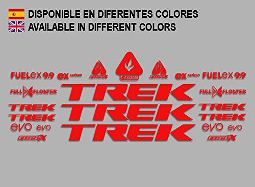 Ecoshirt 48-S05N-XLCJ Pegatinas Trek Fuel Ex 9.9 Bikes F144 Stickers Aufkleber Decals Autocollants Adesivi MTB BTT, Rojo