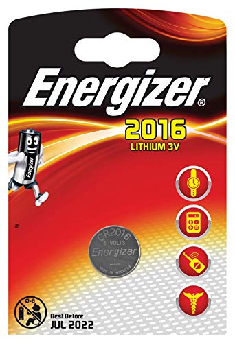 Energizer 7638900083002 - Pila de Botón CR2016 Lithium 3V, Litio