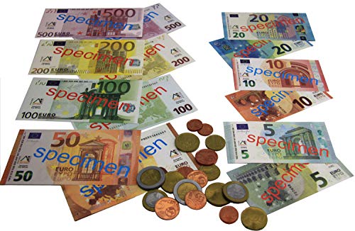 EURO-Spielgeldsatz, 22 Münzen und 22 Scheine