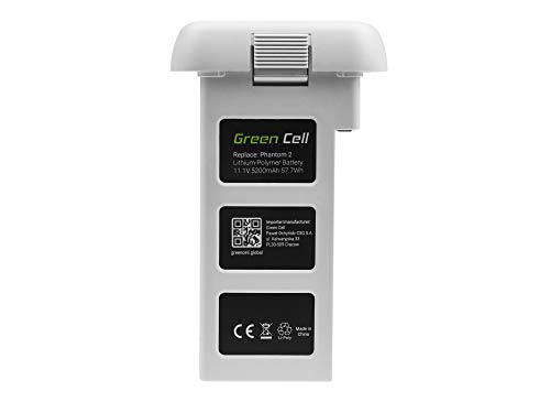 Green Cell® Batería para dji Phantom 2, Phantom 2 Vision+ (Li-Polymer High Performance 5200mAh 57.7Wh 11.1V Blanco)