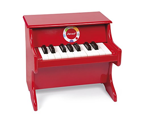 Janod - Confetti, Piano de Juguete de Madera, Rojo (J07622)