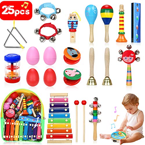 Jojoin Juguetes Musicales Instrumentos 24 Pcs, Juguetes de Instrumentos, Música Juguete Instrumento, Educativo Bebés Regalos para los Niños