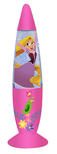 Joy Toy 68908 Disney Rapunzel LED de purpurina lámpara de lava 6 x 6 x 18 cm en blíster, 10, 5 x 7, 5 x 20, 5 cm – Funciona con pilas