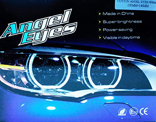 Kit Aros Ojos de Angel LED COTTON 2x 131MM + 2x 146MM CANBUS E46 E90 E91 SIN PROYECTOR Blanco 6000K Angel Eyes Halo Rings E-MARK