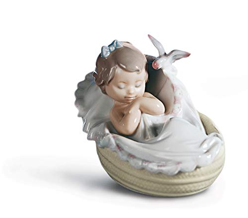 LLADRÓ Figura Niña Dulces Sueños. Figura Bebé de Porcelana.