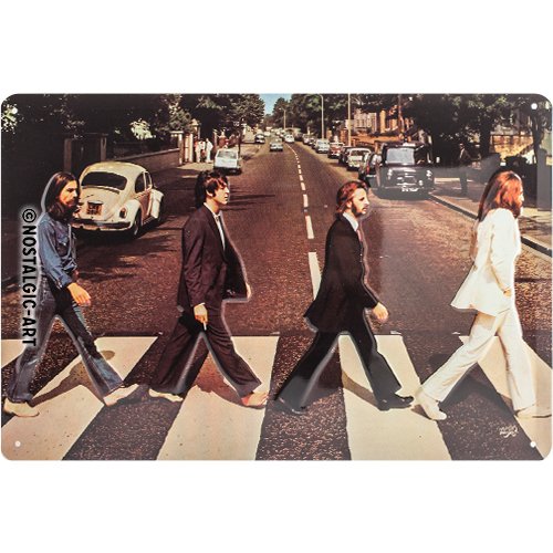 Nostalgic-Art 22261 Celeb rities, The Beatles – Abbey Road, Cartel de Chapa 20 x 30 cm Metal, Multicolor, 20 x 30 x 0.2 cm