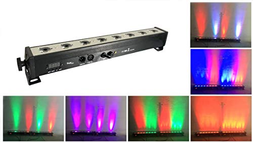 Par bar led wall Wash luz de la etapa,TOM 8pcsX3W RGB 3-IN-1 LED Y la casa de aluminio De 7 modos DMX512 para disco/fiesta/teatro(RGB par bar)