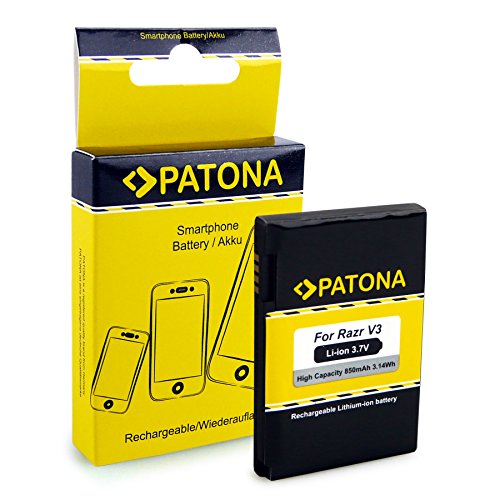 PATONA Bateria BR50 Compatible con Motorola RAZR V3 Lifestyle 285 Pebl U6 Prolife 300 500
