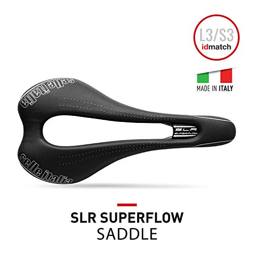 Selle Italia - Sillìn Bicicleta de Carretera SLR SuperFlow, Rail TI 316 Tubo Ø7, Sillìn Road Perfomance Fibra-tek Ligero, Comfort