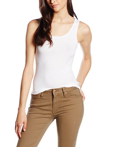 United Colors of Benetton Tank-Top Camiseta de Tirantes, Blanco (Bianco 101), Talla única (Talla del Fabricante: OS) para Mujer