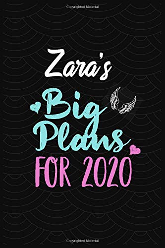 Zara's Plans For 2020: Lined Journal For Women & Girls, 120 Pages, 6'' x 9'', Dark Grey Cover With Pattern and Brilliant Rose, Bermuda and White Quote ... For Girls, Women, Wife, Aunt, Mom, Sister…