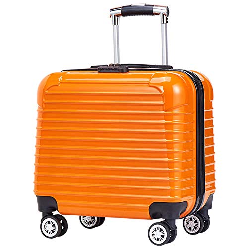 Pequeño caso carro 16 pulgadas Ping An Banco de abordar universal de rueda de la maleta del bolso del equipaje nuevo carro Maleta Con Ruedas (Color : Orange-16")