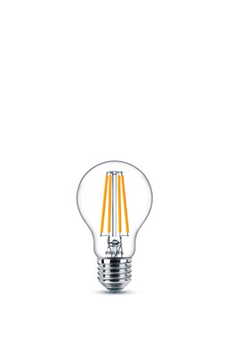 Philips LED Bombilla estándar de filamento, consumo de 10,5W equivalente a 100 W de una bombilla incandescente, casquillo gordo E27 luz blanca cálida