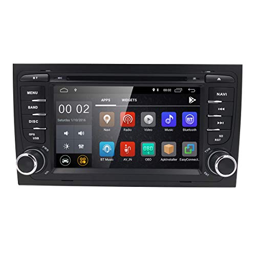 Android 7.1 in Dash GPS DVD Player for Audi A4 S4 RS4 Auto Radio Navigation 8inch HD Touchscreen 2GB RAM Wifi 4G Bluetooth Support TPMS DAB+ OBD2 DVB-T