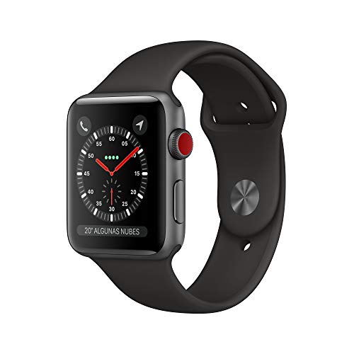 Apple Watch Series 3 (GPS + Cellular) con caja de 42 mm de aluminio en gris espacial y correa deportiva - Negra