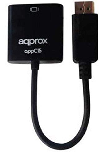 Approx appC15 - Adaptador para Cable (DisplayPort, VGA, Macho/Hembra, Negro, ABS sintéticos, 2,76 Gbit/s)