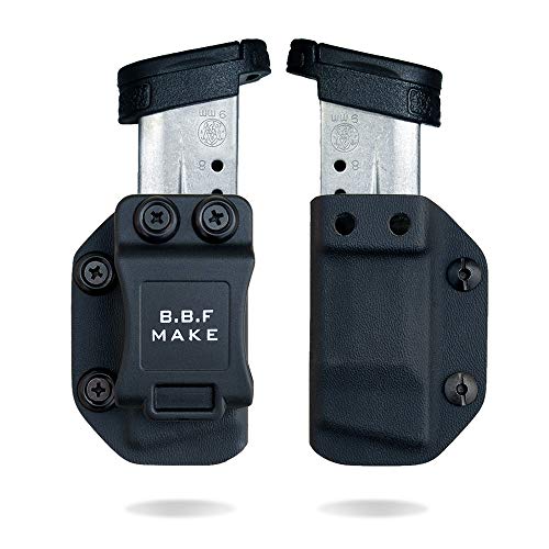 BBF Make IWB/OWB KYDEX Pistol Magazine Holster Molle for: S&W M&P Shield 9/40 Inside Outside mag Pouch Concealed Carryer Gun Case (M&P Shield 9/40-B)