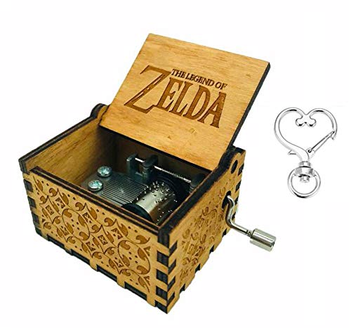 Cuzit The Legend of Zelda - Caja de Música, Diseño de la Película Antigua, Tallada a Mano, Madera