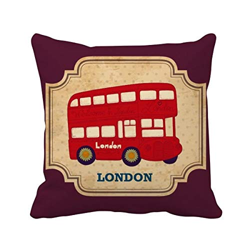 DIYthinker Londres Reino Unido del Sello de Dos Pisos autobús Plaza de la Almohadilla de Tiro Inserte la Cubierta del Amortiguador Inicio Sofá Regalo de la decoración