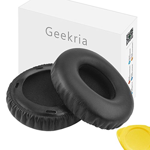Geekria - Almohadilla de repuesto para auriculares Sony MDR-10RC, color negro