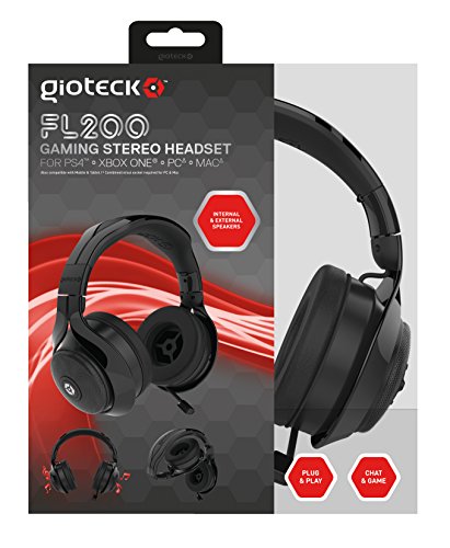 Gioteck Fl-200 Wired Stereo Headset - Black (PS4/Xbox One/PC/Mac/Playstation Vita) [Importación Inglesa]