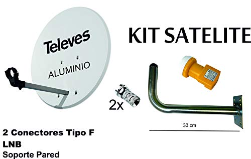 Kit Antena PARABOLICA 63cm Aluminio TELEVES + Soporte a Pared