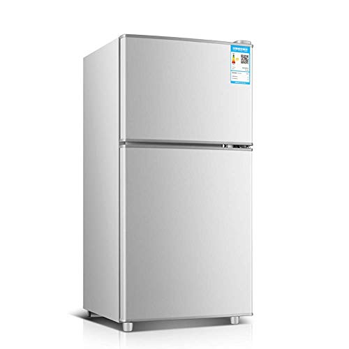 Mini Nevera Refrigeradores compactos de Doble Puerta 58L, refrigerados y refrigerados Cooluli Infinity Bajo Ruido Ecológico para Apartamentos, hoteles, Plata