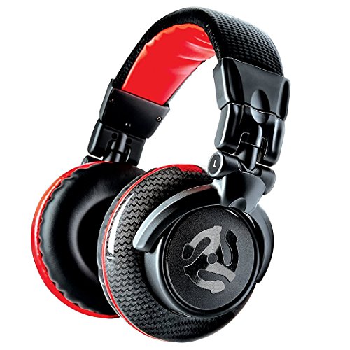 Numark Red Wave Carbon - Auriculares de DJ Ligeros de Alta Calidad y Rango Completo con Diseño Basculante, Transductores de 50 mm, Cable Desmontable, Adaptador de 3,5 mm y Funda Incluidos