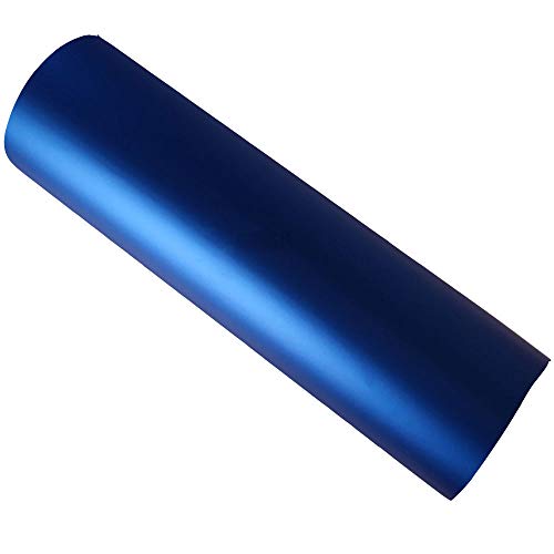 Película de vinilo HOHO, para coche, acabado satinado mate, cromo, azul, sin burbujas, 152 x 50,8 cm