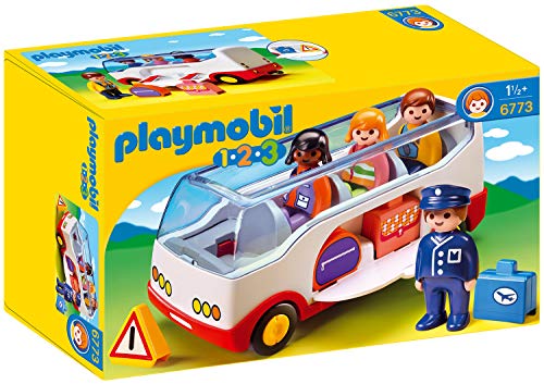 Playmobil 1.2.3 Airport Shuttle Bus - Kits de Figuras de Juguete para niños (1,5 año(s), Multicolor, Niño/niña, 200 mm, 90 mm, 80 mm)