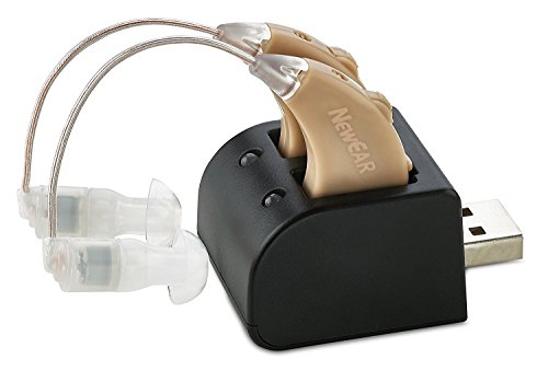Set de amplificadores auditivos MEDca con tecnología digital - Diseño casi invisible con base USB recargable – Par de amplificadores de sonido personal con control de tono ajustable-Solución auditiv