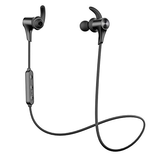 SoundPEATS 【Nuevo Versión Q12 HD】 Auriculares Bluetooth 5.0 Inalámbrico Magnéticos, Cascos Deportivos IPX6 Impermeable con Mic In Ear Incorporado Estéreo, Duración 9 Horas para iOS Android PC (Negro)