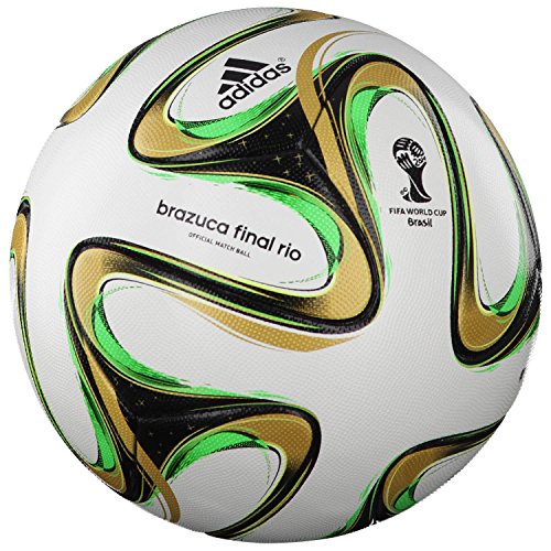 Adidas Matchball Brazuca Finale Rio Fussball Wm 2014 White-Black-Metallic Gold-Solar Green - 5
